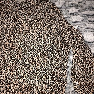 Cheetah Print Button-Up Blouse